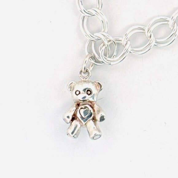 Estate Sterling Silver 925 Double Round Link Charm Bracelet - 8 Unique Charms - Picture 6 of 16